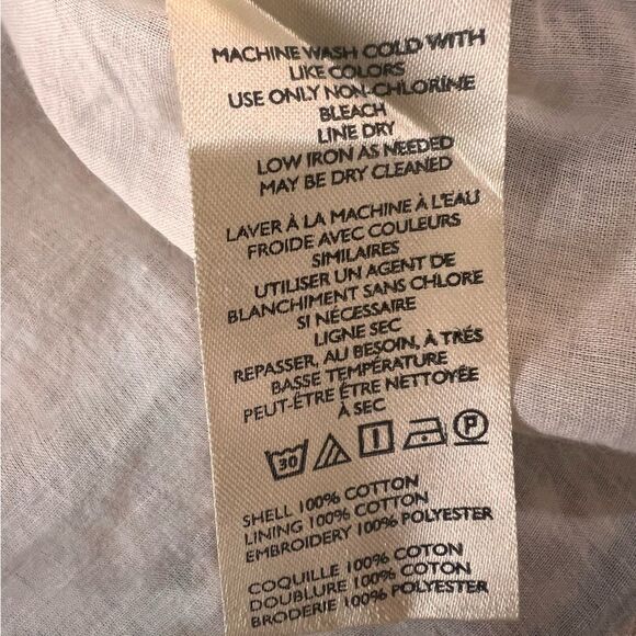 Anthropologie Paisley Puff-Sleeve Babydoll Blouse Scoop Neck Boho Cotton L NWT - Picture 7 of 9